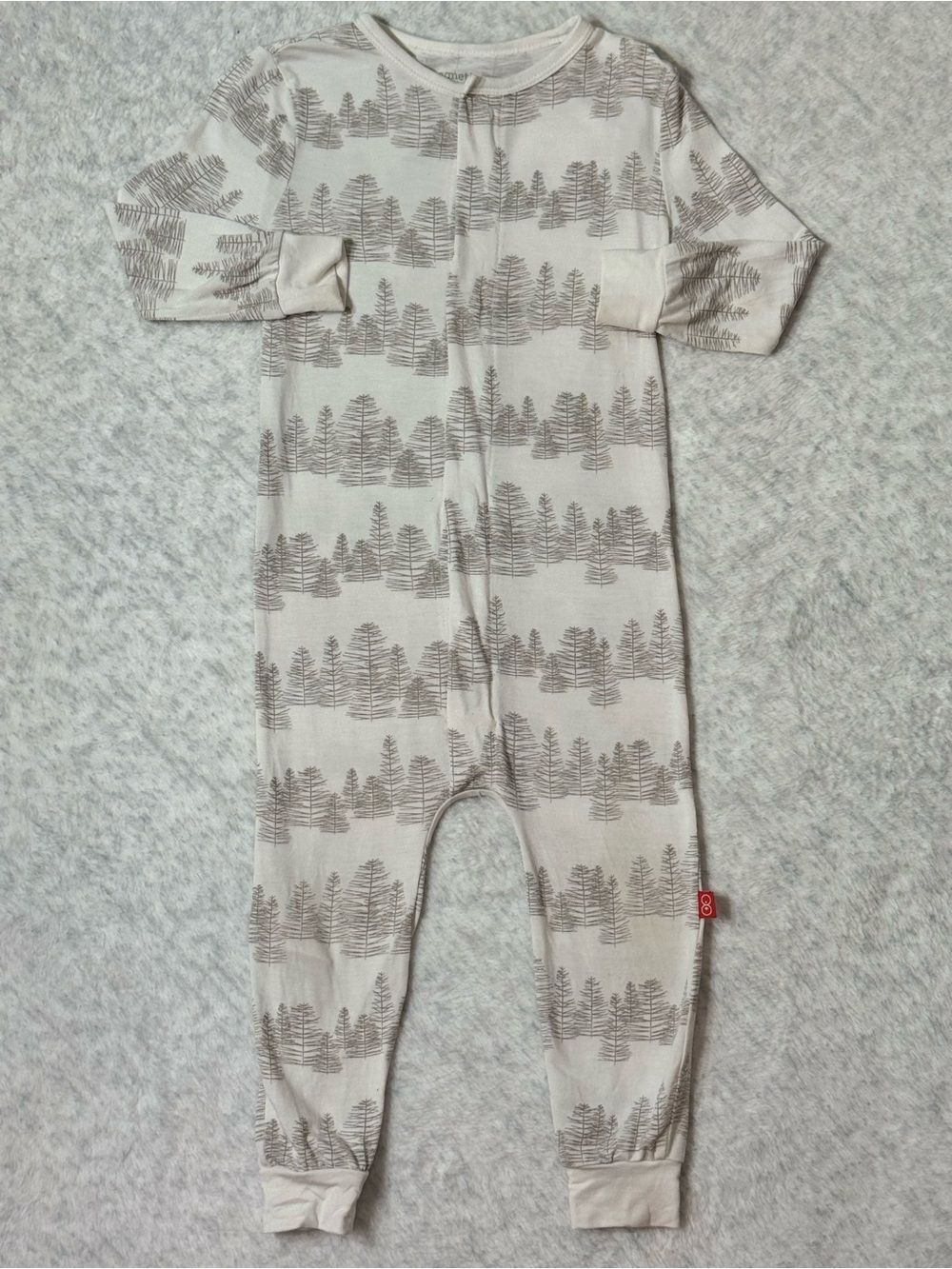 Magnetic Me Cream Gray Forest Tree Footless Sleeper 12-18M Baby Modal Neutral